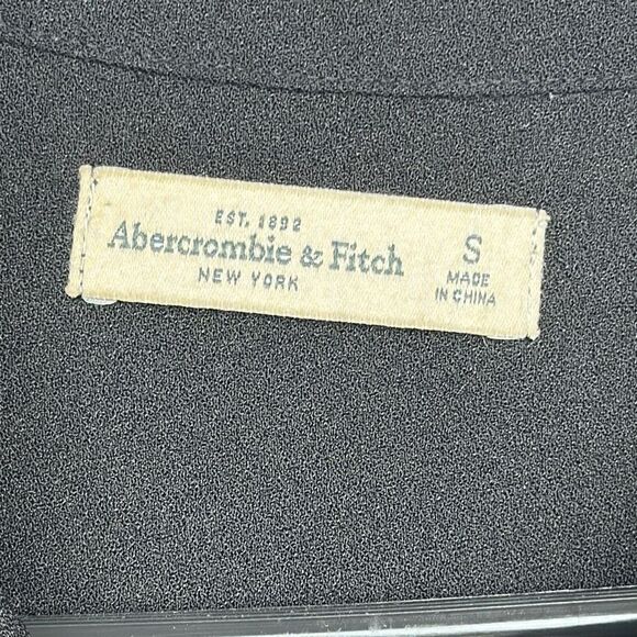 Abercrombie Fitch Dress Womens Small Long Sleeve Belted Snap Button Pocket Black - Picture 3 of 12
